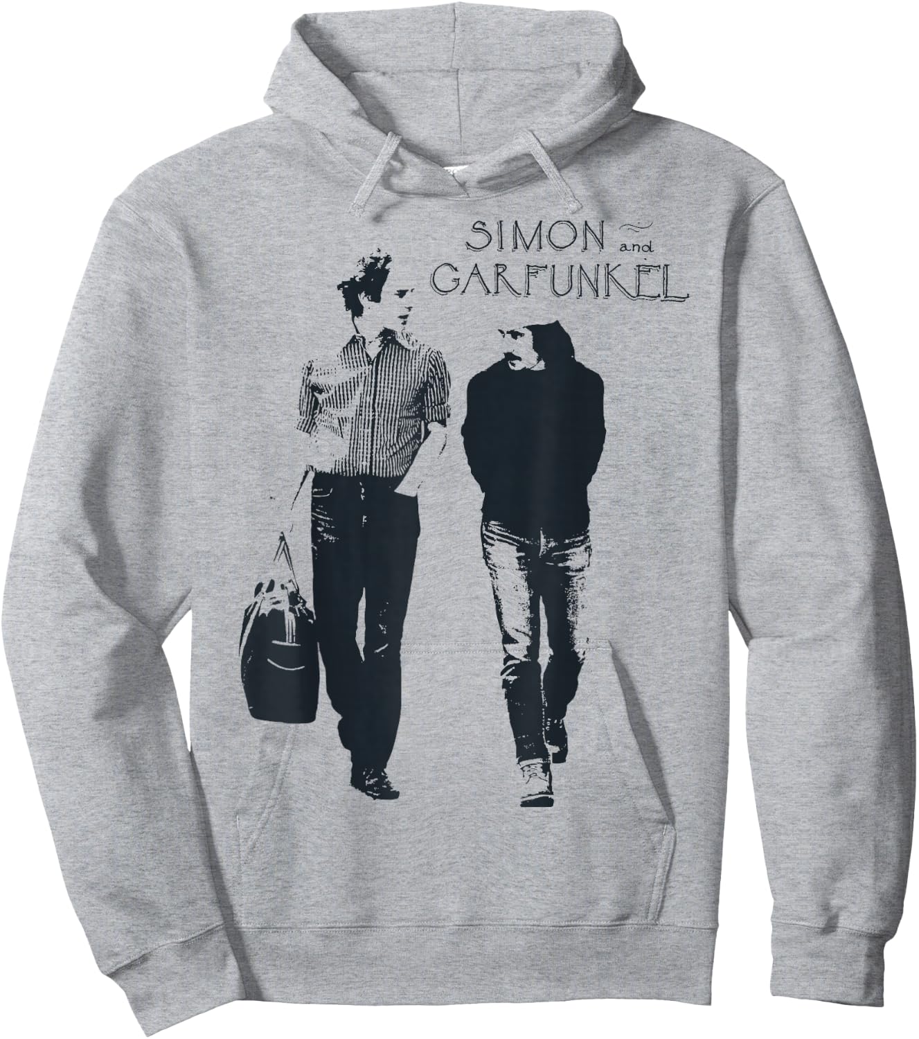 Control Industry - Simon & Garfunkel , Erwachsene & Kinder, Weiß, S, Kurzarm, Cartoon, Klassisch, Schnelltrocknend, Crew-Ausschnitt, Small Hoodie - Hoodie | Ash