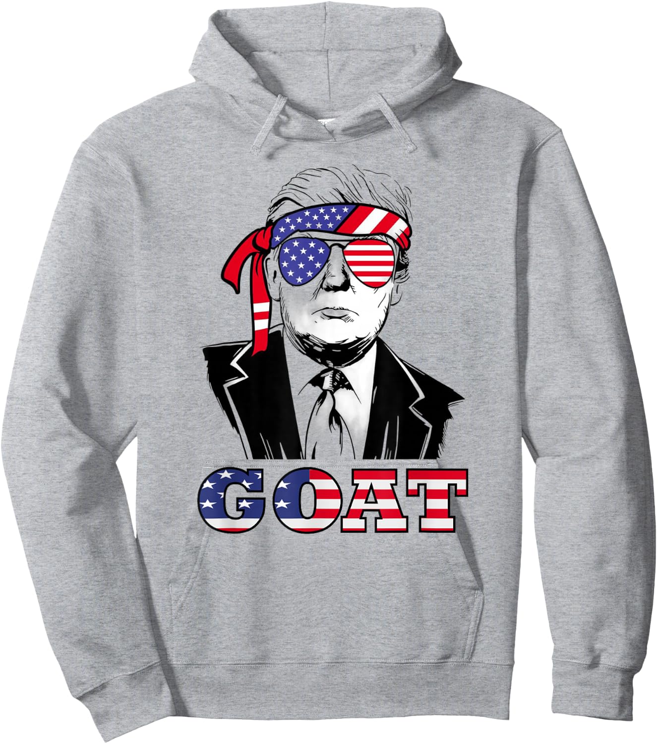 GOAT Trump 2024 Presidential Trump Election Hoodie - Hoodie | Ash