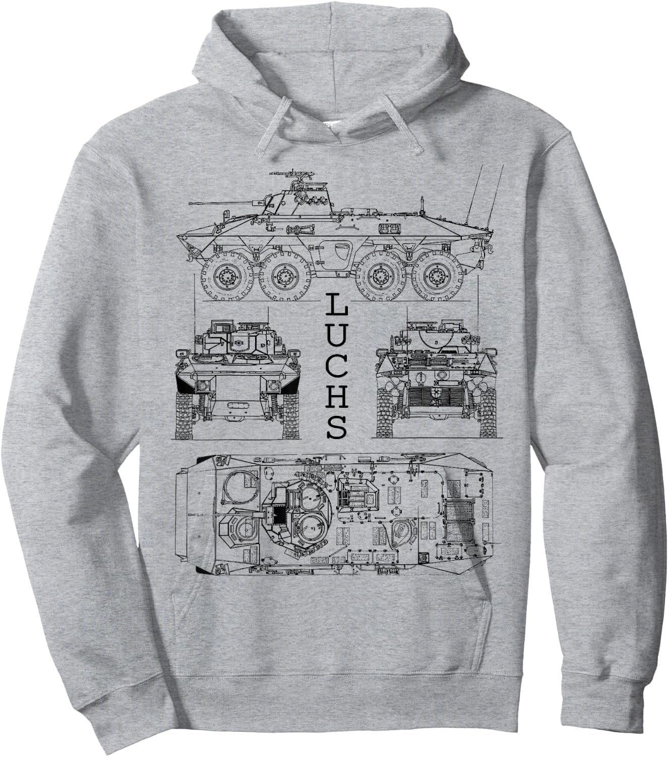 Spähpanzer Luchs Deutsches Aufklärungsfahrzeug Hoodie - Hoodie | Ash