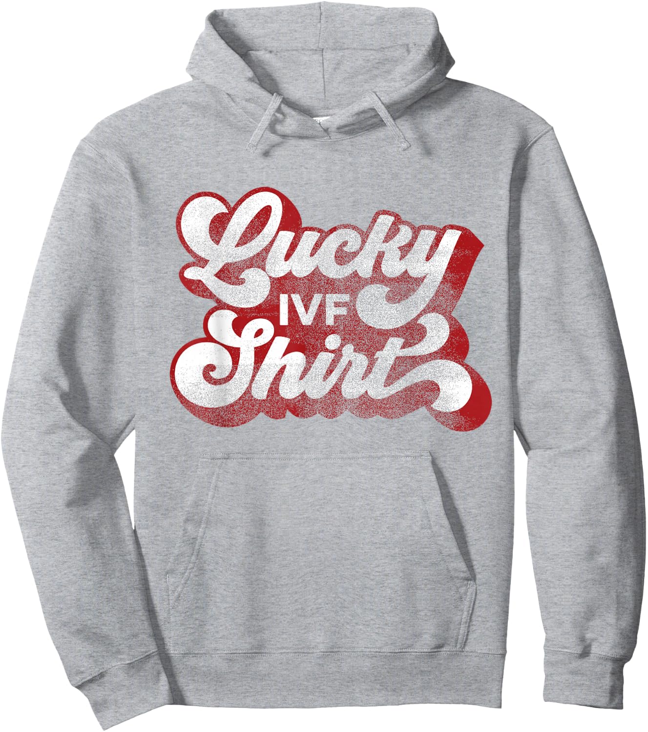 IVF - Lucky IVF Shirt - Distressed, Retro, Red Hoodie - Hoodie | Ash