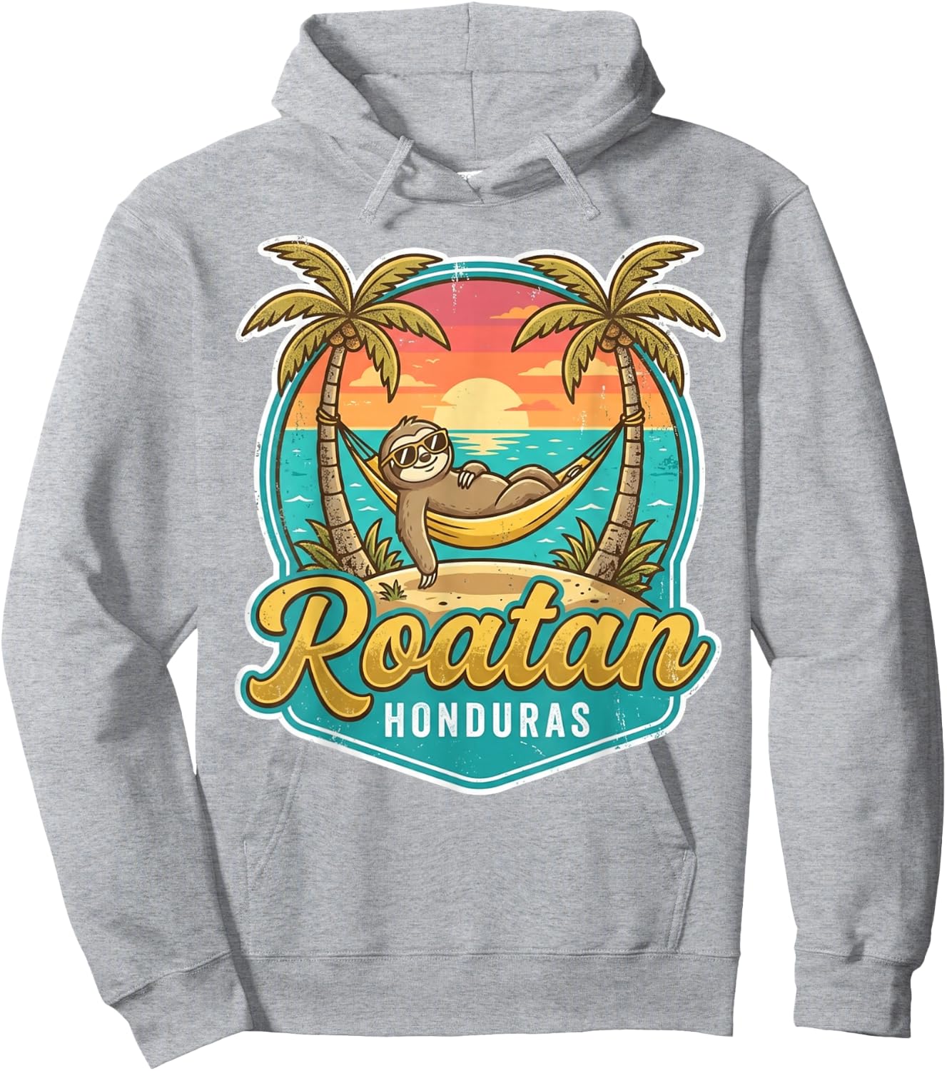 Roatan Sloth, Roatan Honduras Sloth, Roatan Hoodie - Hoodie | Ash