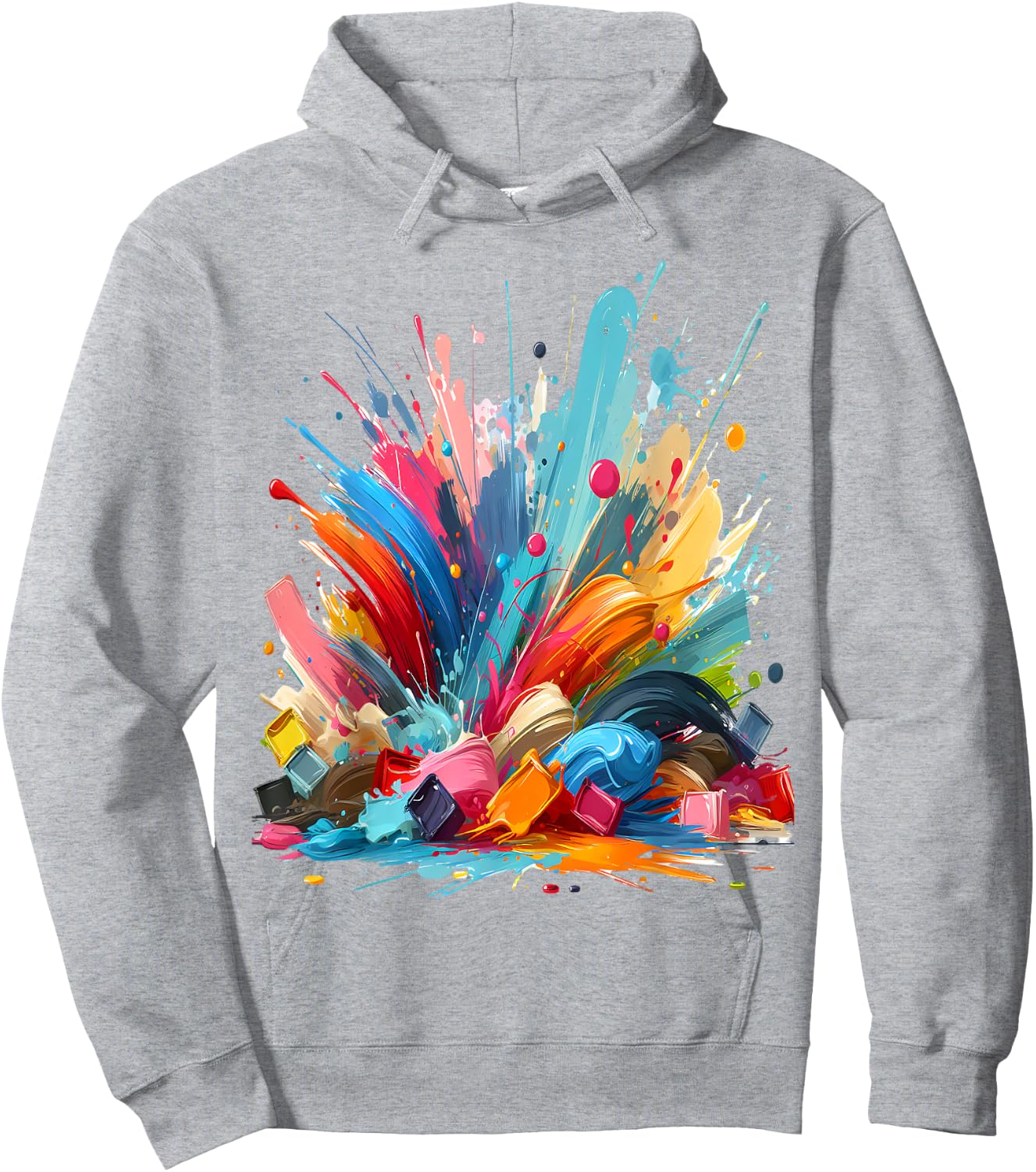 Blob Paint , white, S Hoodie - Hoodie | Ash