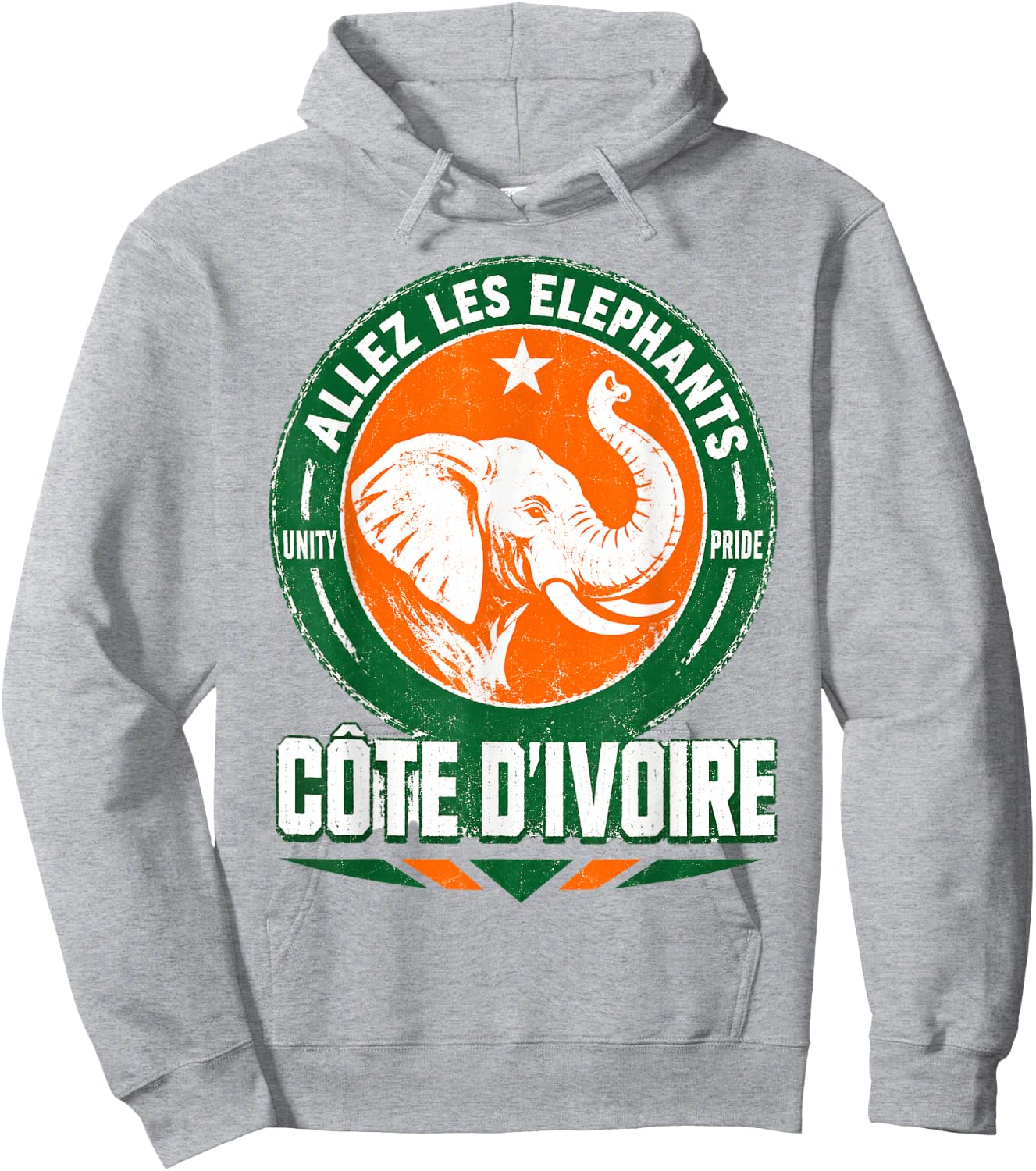 Allez Les Elephants Côte D'Ivoire Fan Hoodie - Hoodie | Ash