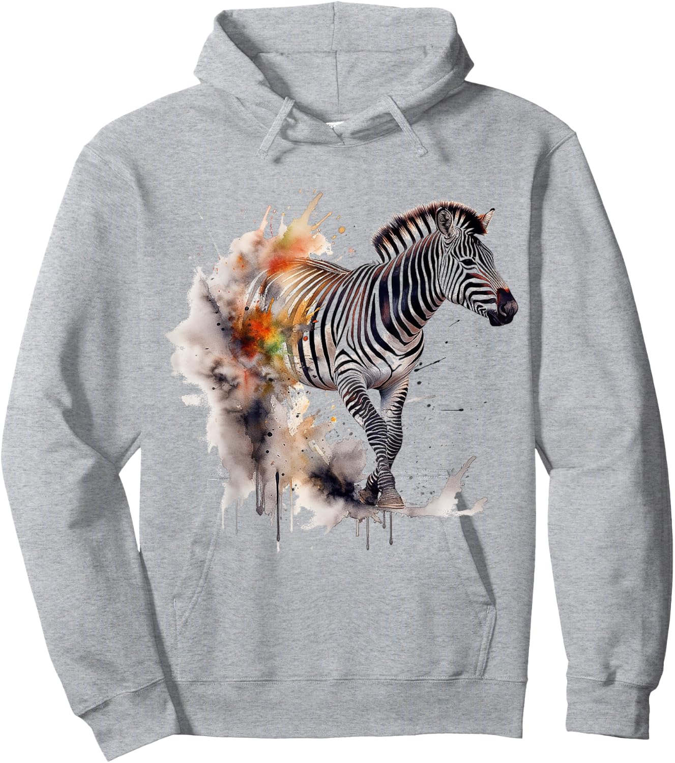 Zebra Lover Artwork | Animal Motif Zebra Hoodie - Hoodie | Ash