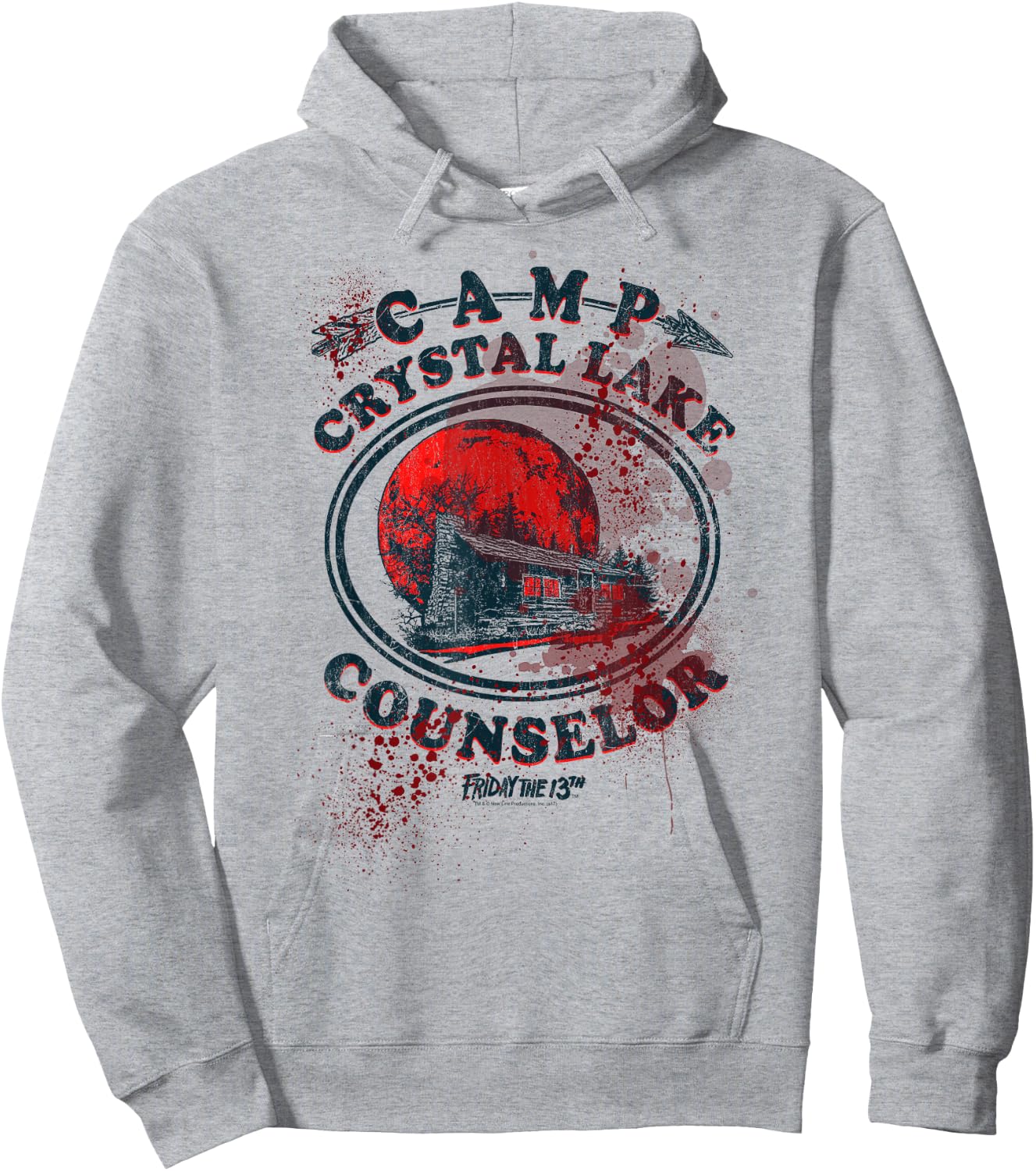 Friday The 13th Camp Counselor Victim Hoodie - Hoodie | Ash