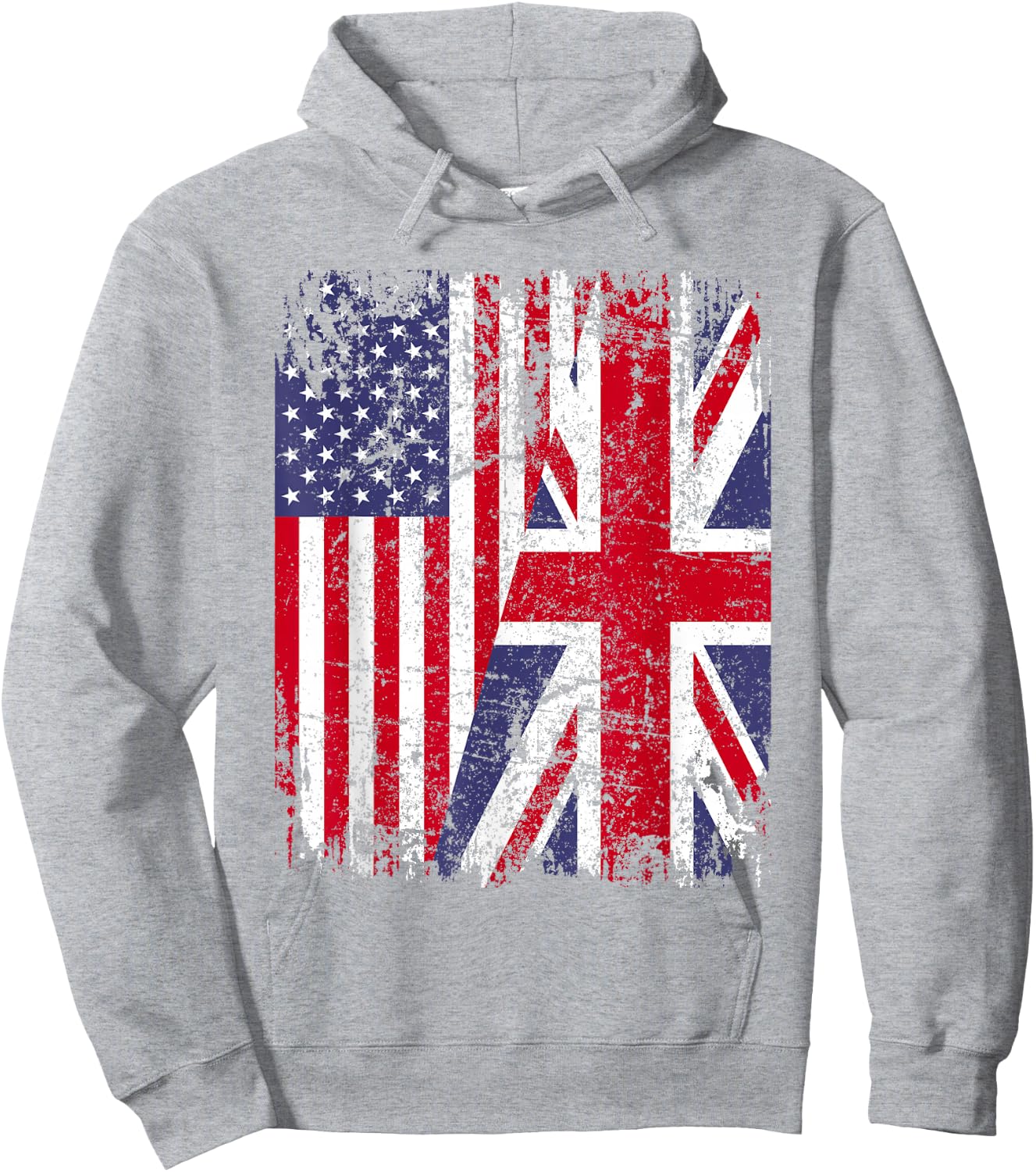 BRITISH ROOTS | Half American Flag | BRITAIN UK Hoodie - Hoodie | Ash
