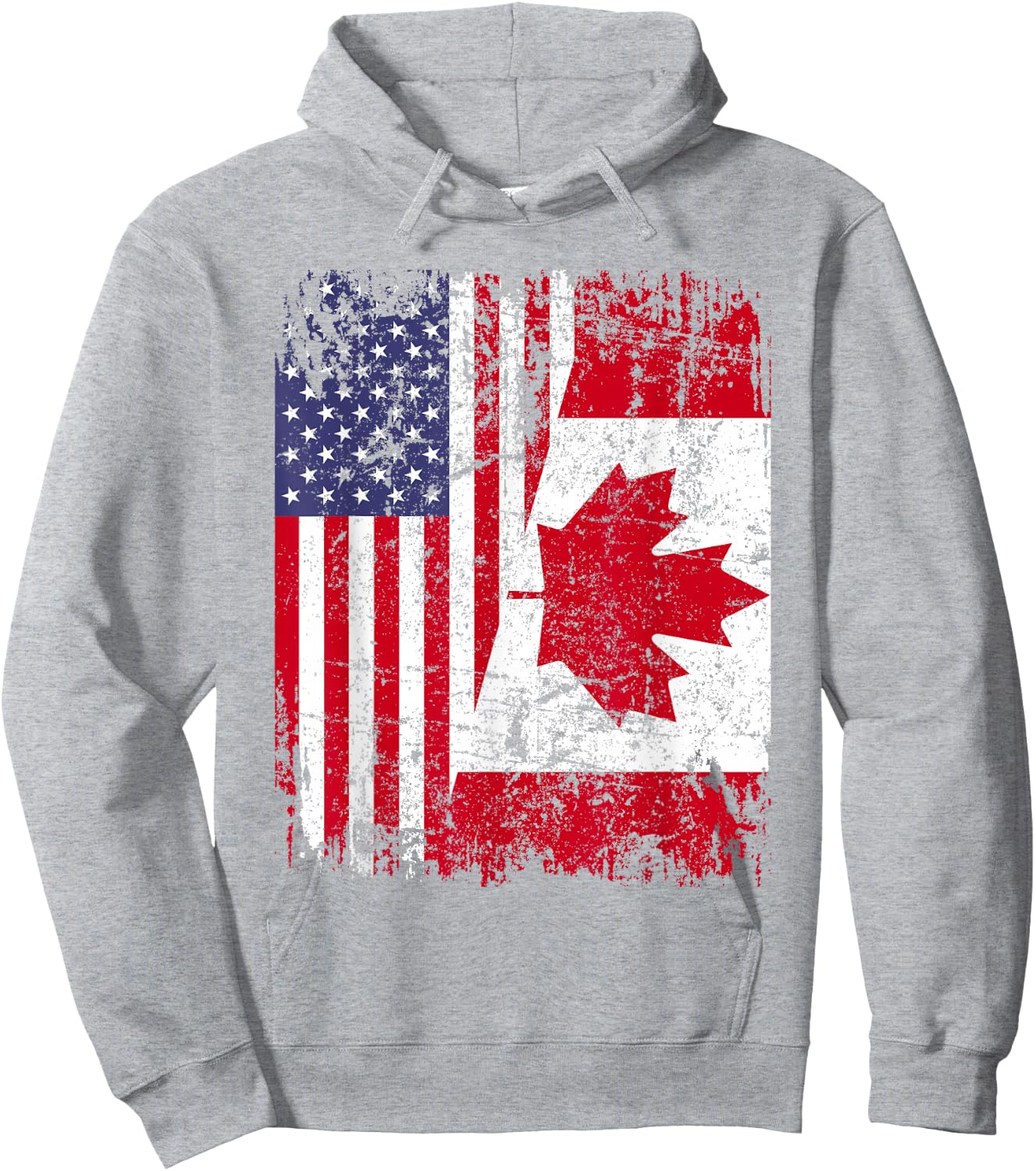 Canadian Roots | Half American Flag | Canada Hoodie - Hoodie | Ash