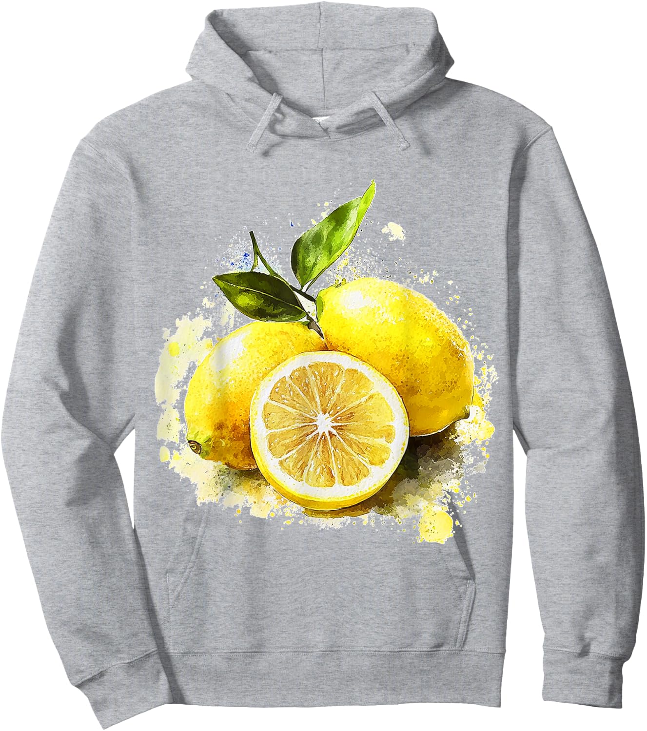 Watercolor Graphic Lemon Fruit Lemon , white, S Hoodie - Hoodie | Ash