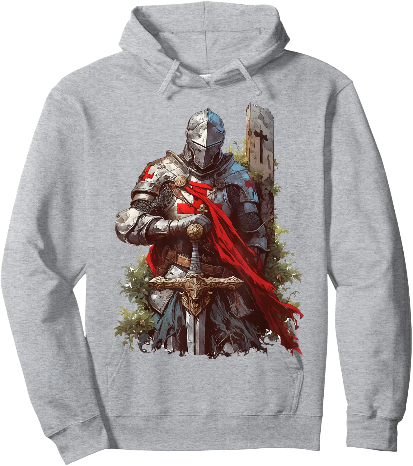 Hospitaller knight Medieval Templar Hoodie - Hoodie | Ash