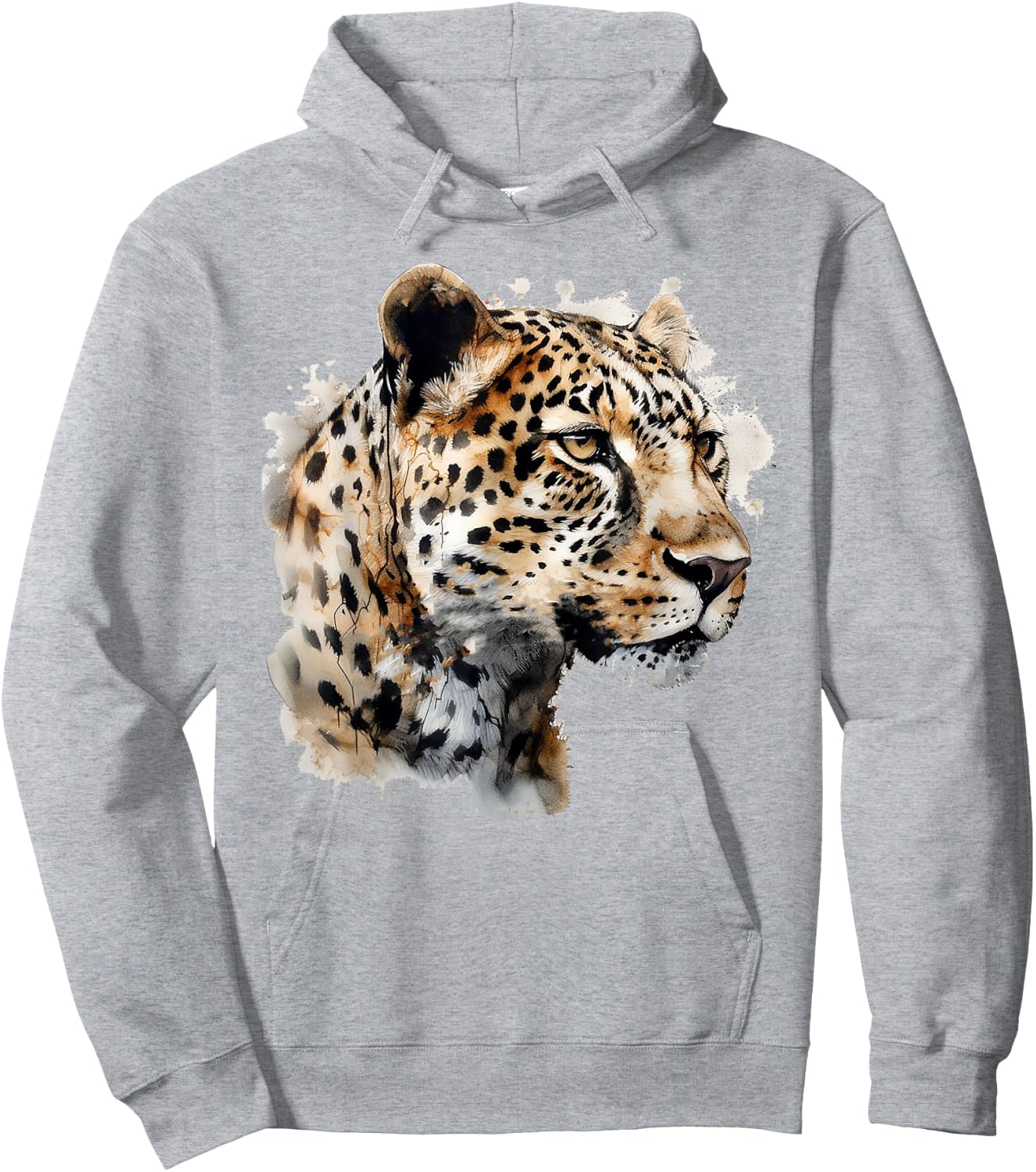 Leopard Lover Artwork | Animal Motif Leopard Hoodie - Hoodie | Ash