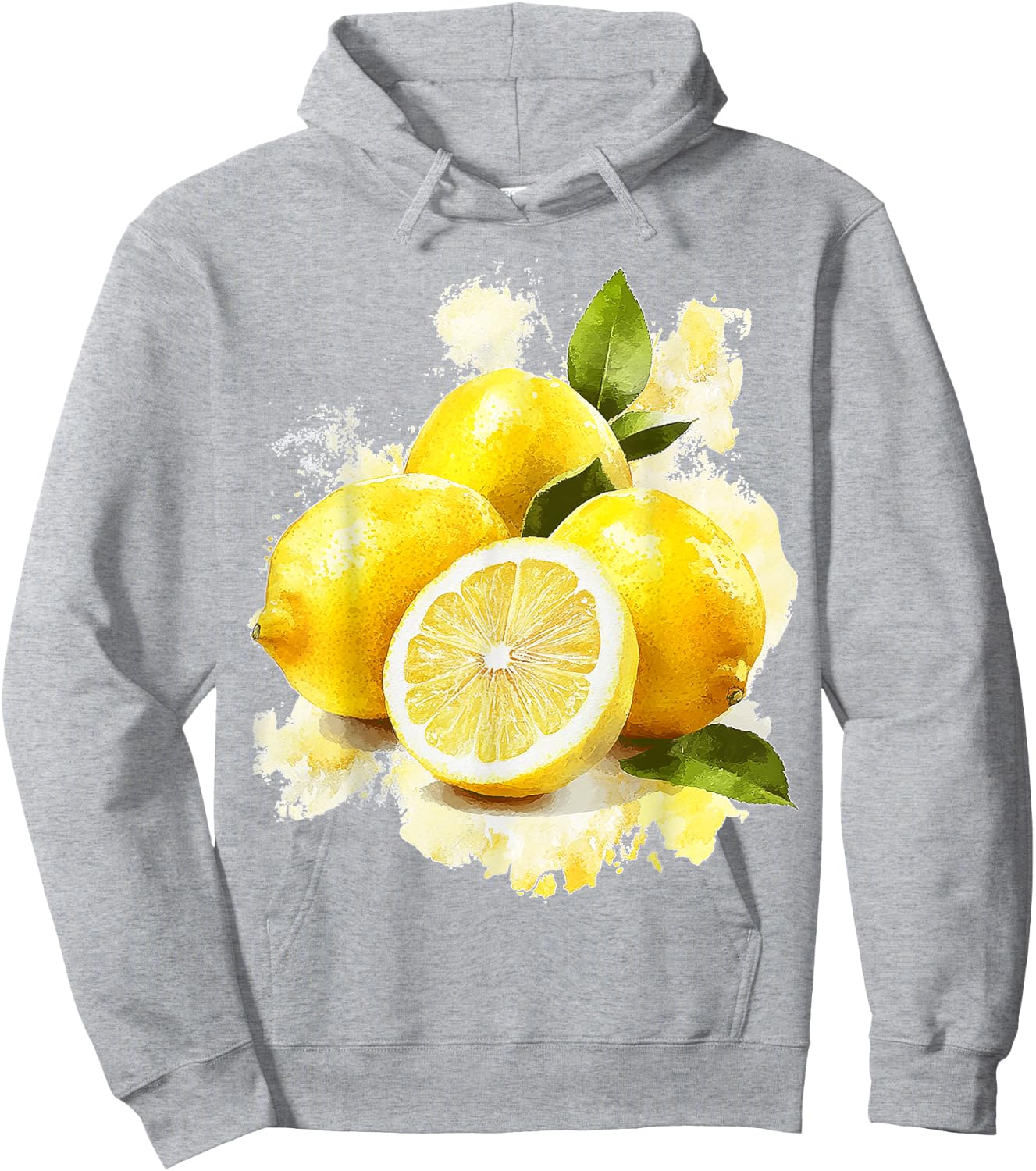Lemon Fruit Motif Artwork Lemon , White Hoodie - Hoodie | Ash