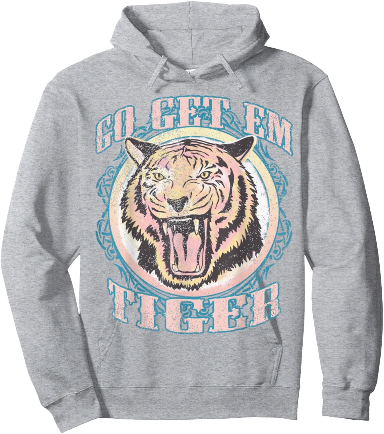 Go Get Em Tiger Bohemian Vintage Graphic Small Hoodie - Hoodie | Ash