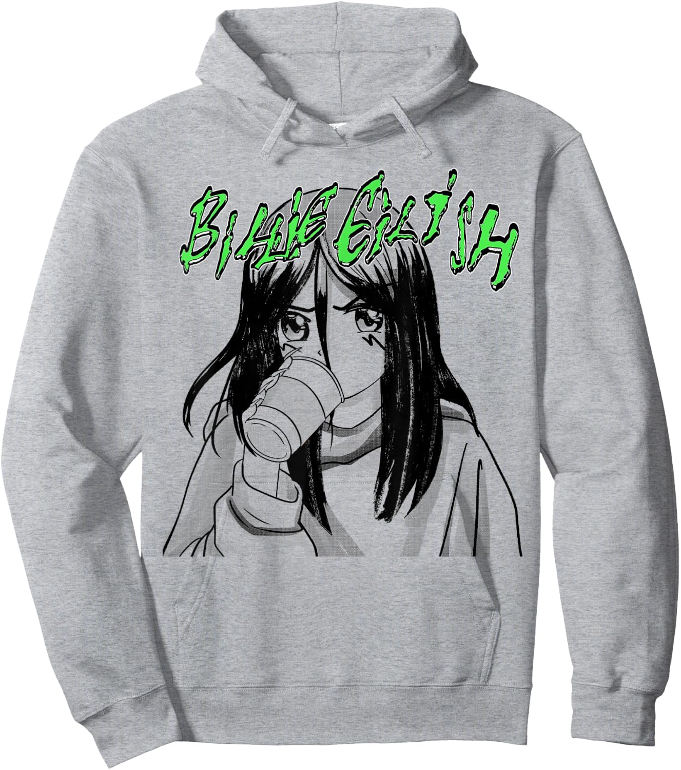 Offizieller Billie Eilish Coffee Animiert Hoodie - Hoodie | Ash