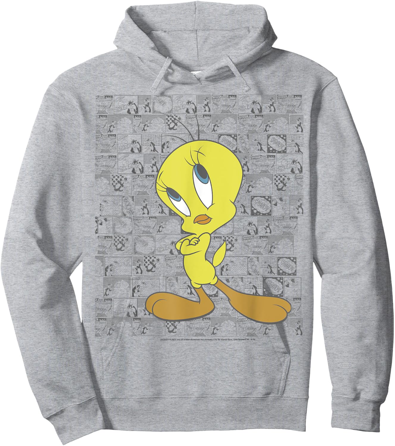 Looney Tunes Tweety Bird Comic Portrait Hoodie - Hoodie | Ash