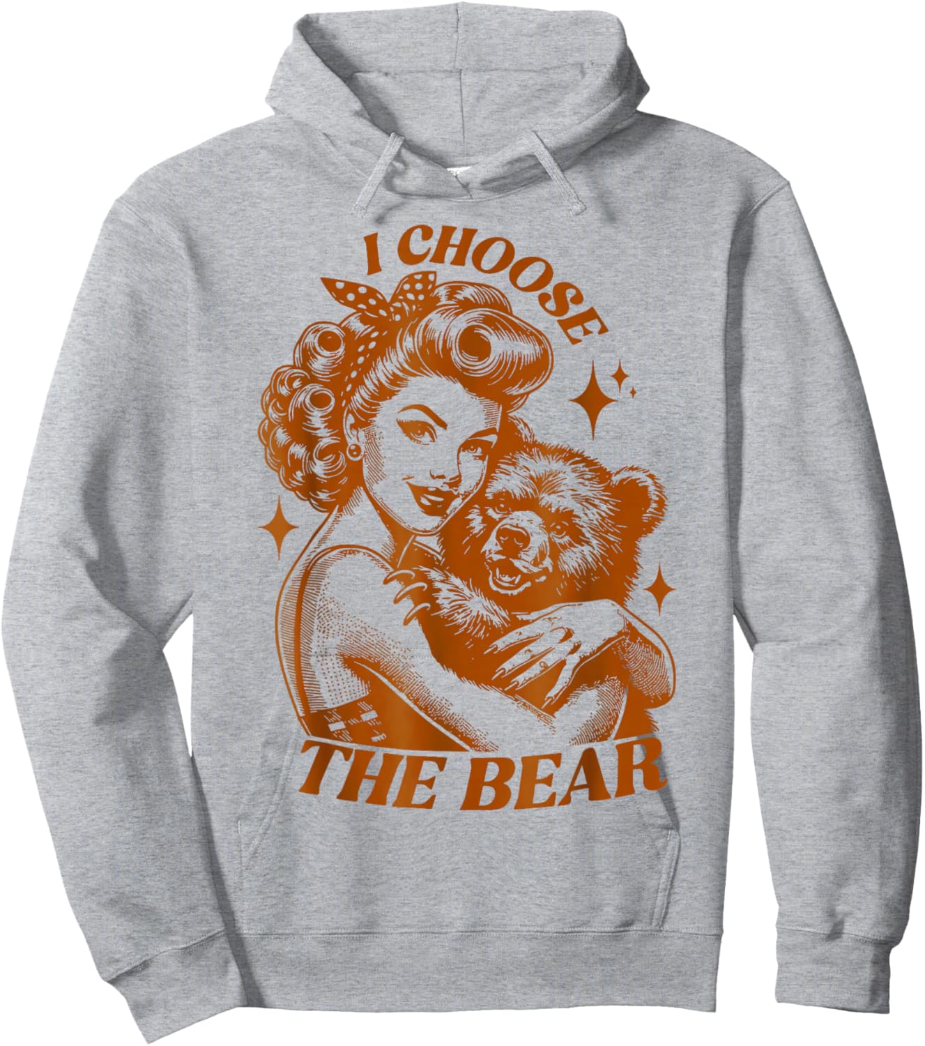 I Choose The Bear Vintage Retro Hoodie - Hoodie | Ash