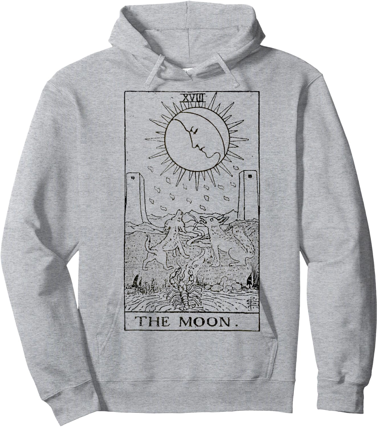 The Moon Tarot Card Vintage Hoodie - Hoodie | Ash