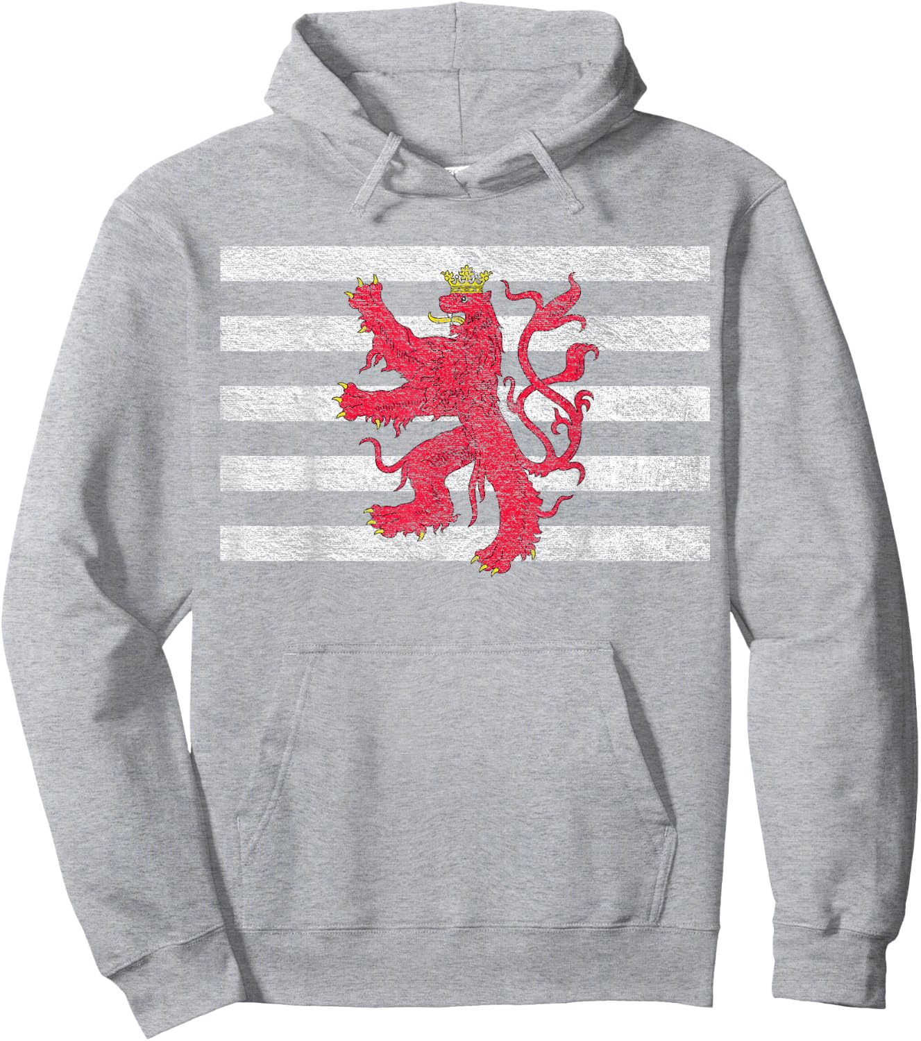 Luxembourg Flag Red Lion Ensign Version Hoodie - Hoodie | Ash