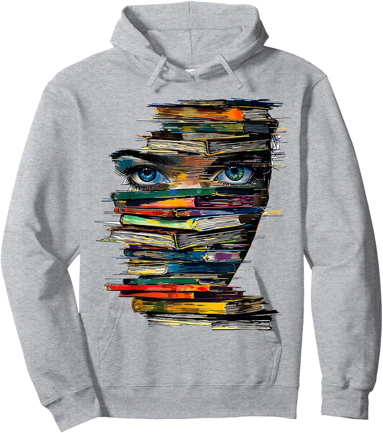 Book Women Graphic Art Colourful Eyes , White Hoodie - Hoodie | Ash