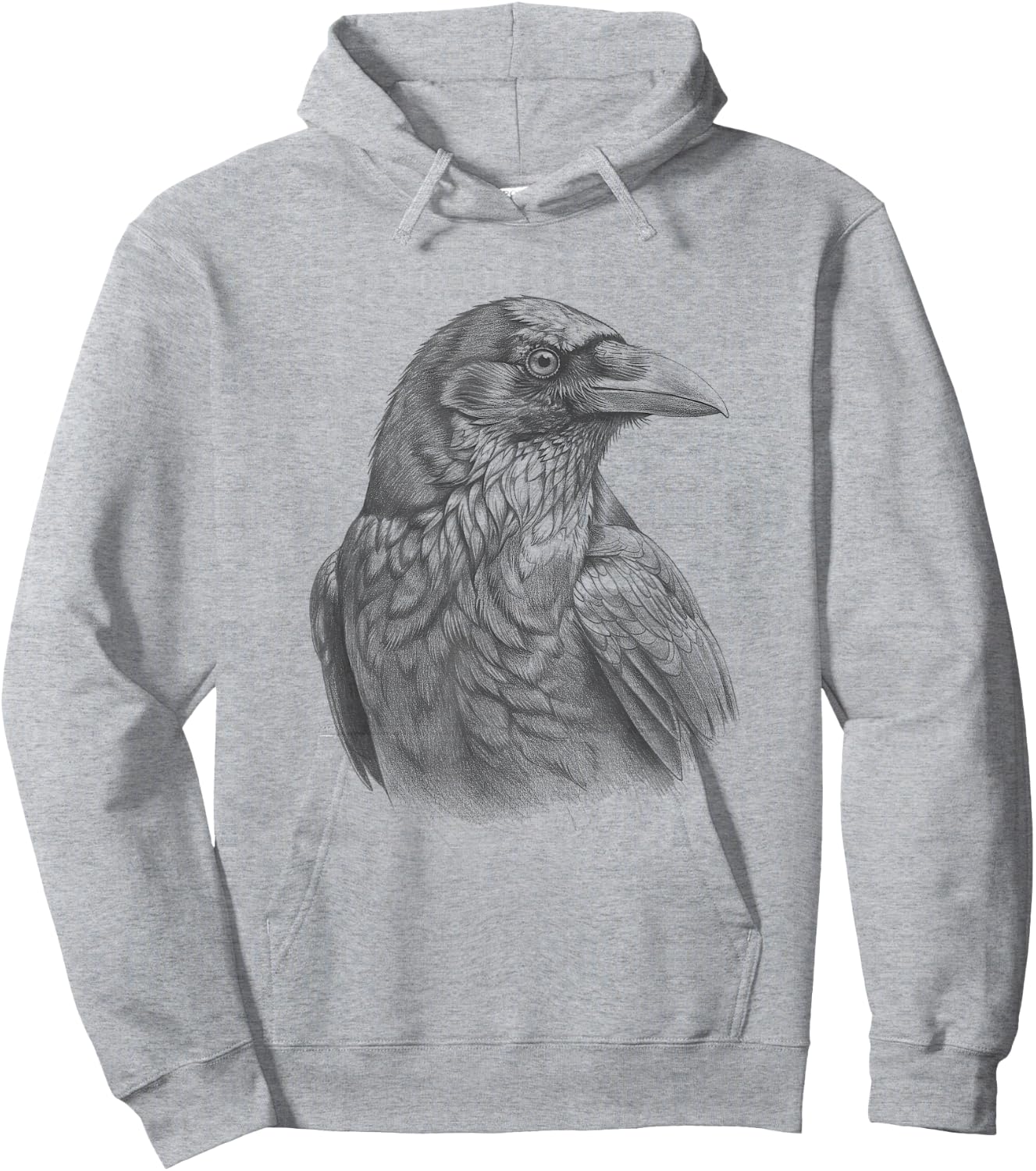 Vintage Crow Drawing Art Raven Design Hoodie - Hoodie | Ash