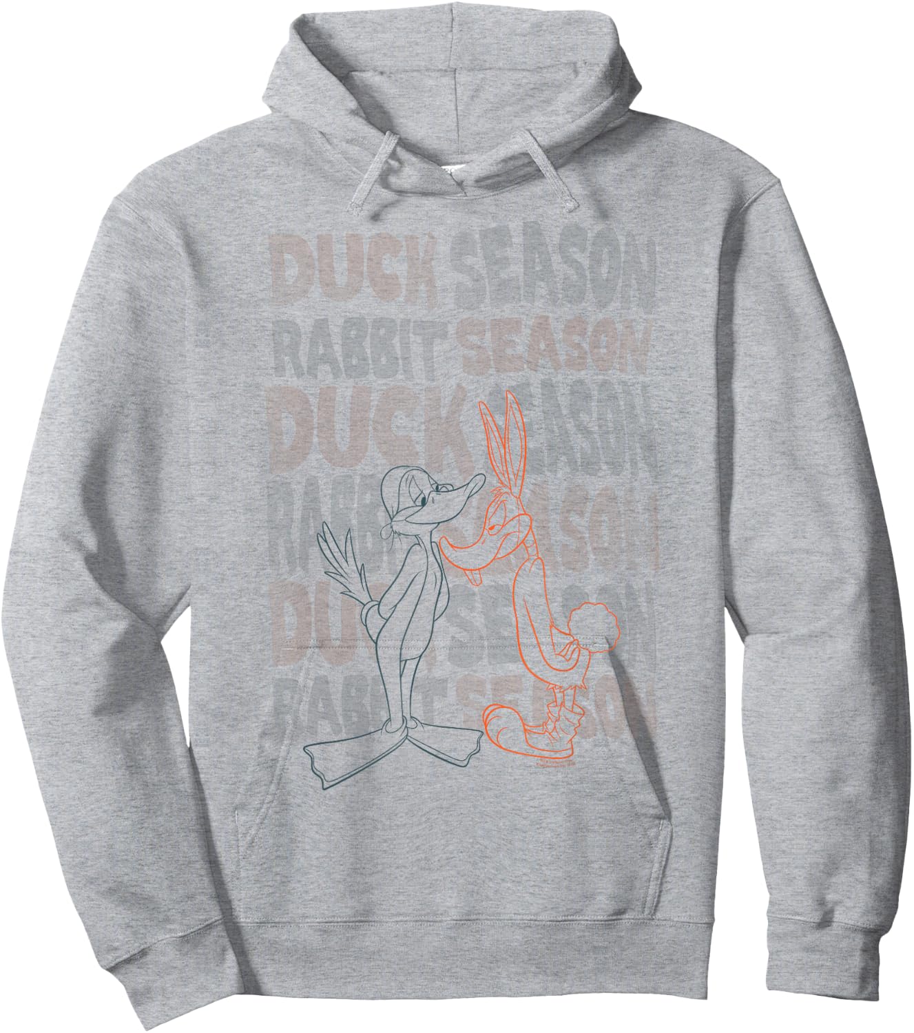 Looney Tunes Duck Season Rabbit Season Hoodie - Hoodie | Ash