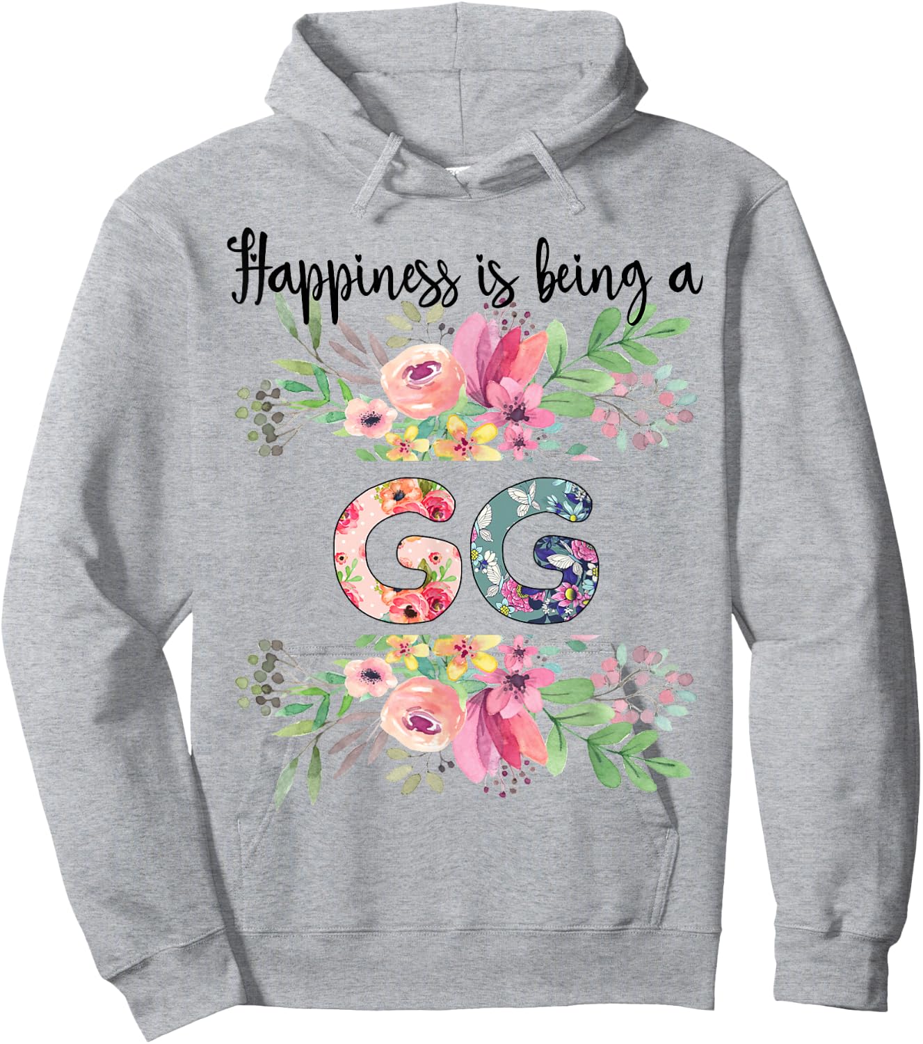 Happiness is Being a GG Cute Flowers Gifts Hoodie - Hoodie | Ash