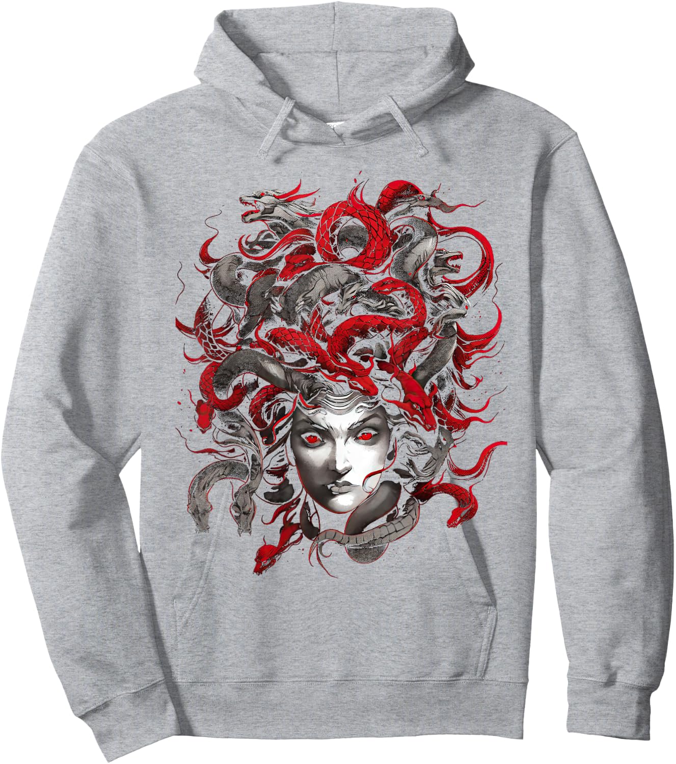 Medusahead Greek Mythology Ancient Snake Hair Hoodie - Hoodie | Ash