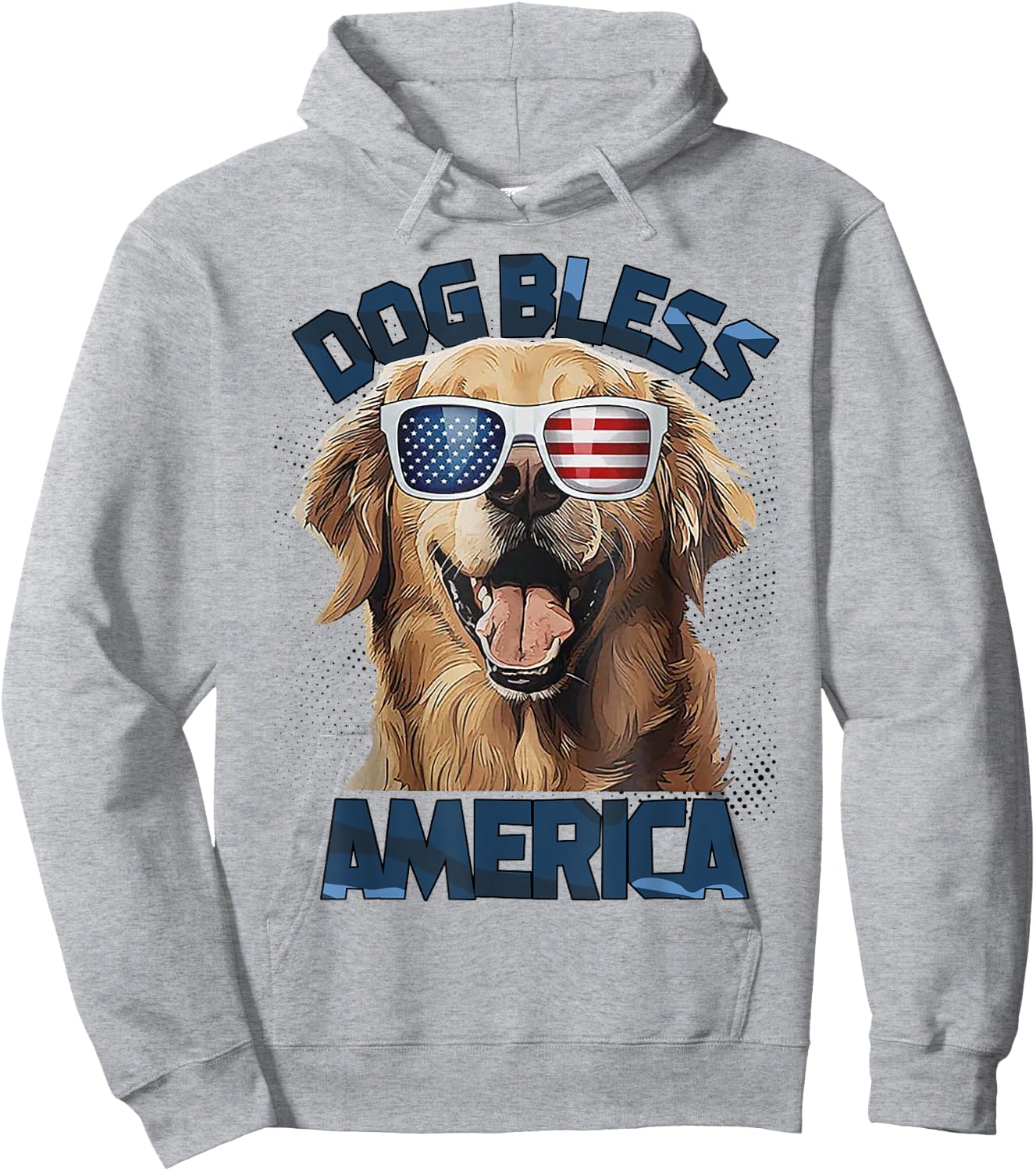 French Golden Retriever Dog Bless America Women Hoodie - Hoodie | Ash