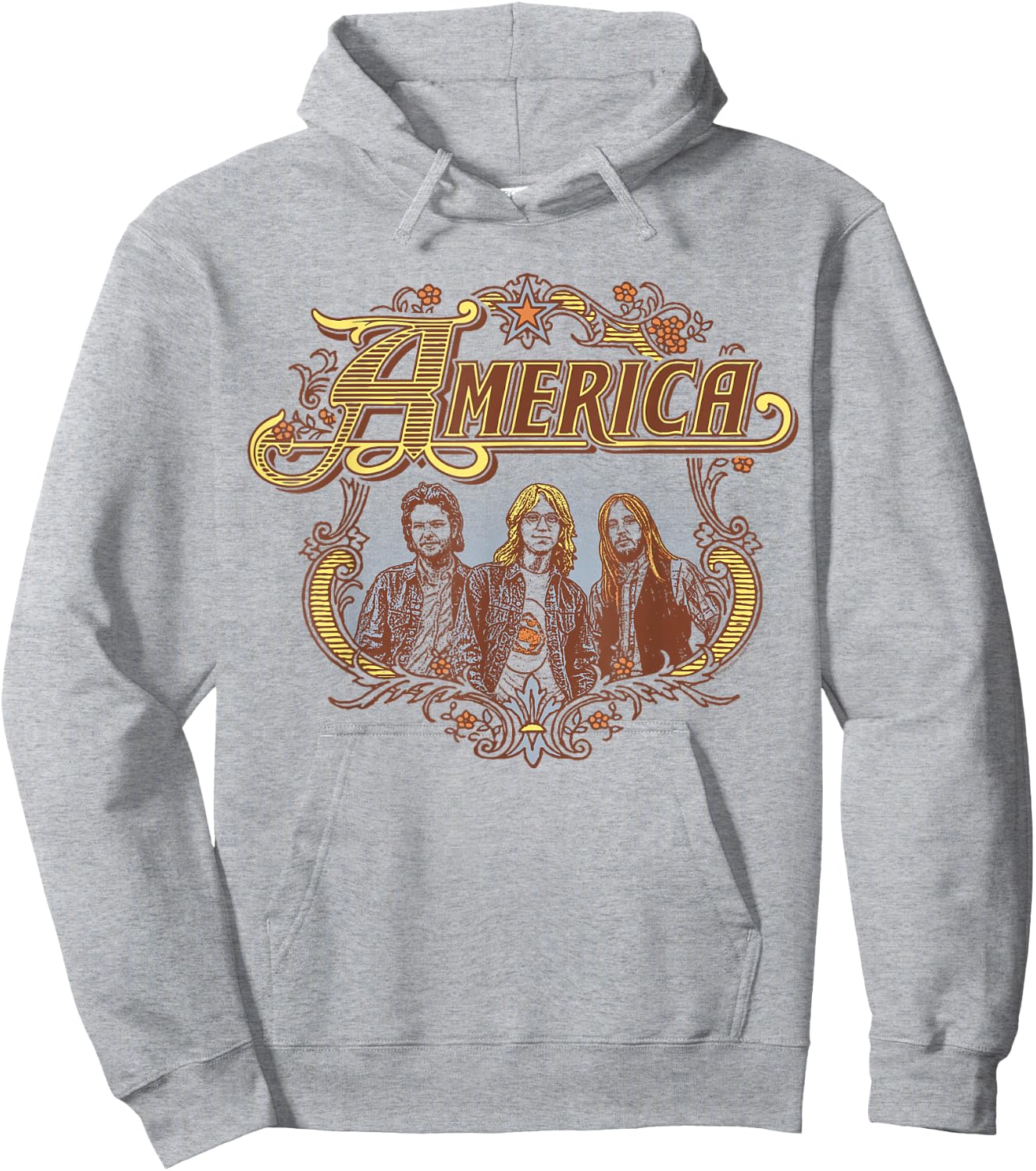 Official America the Band America Band Badge Hoodie - Hoodie | Ash