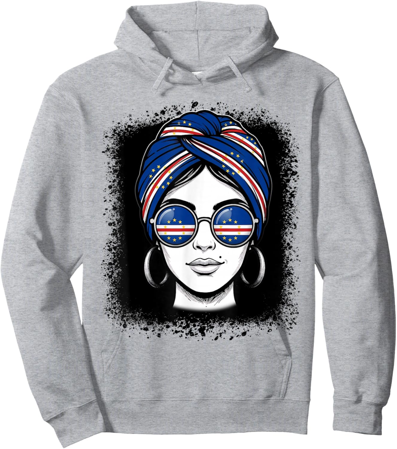 Cape Verde Flag Woman Turban Sunglasses Pride Hoodie - Hoodie | Ash