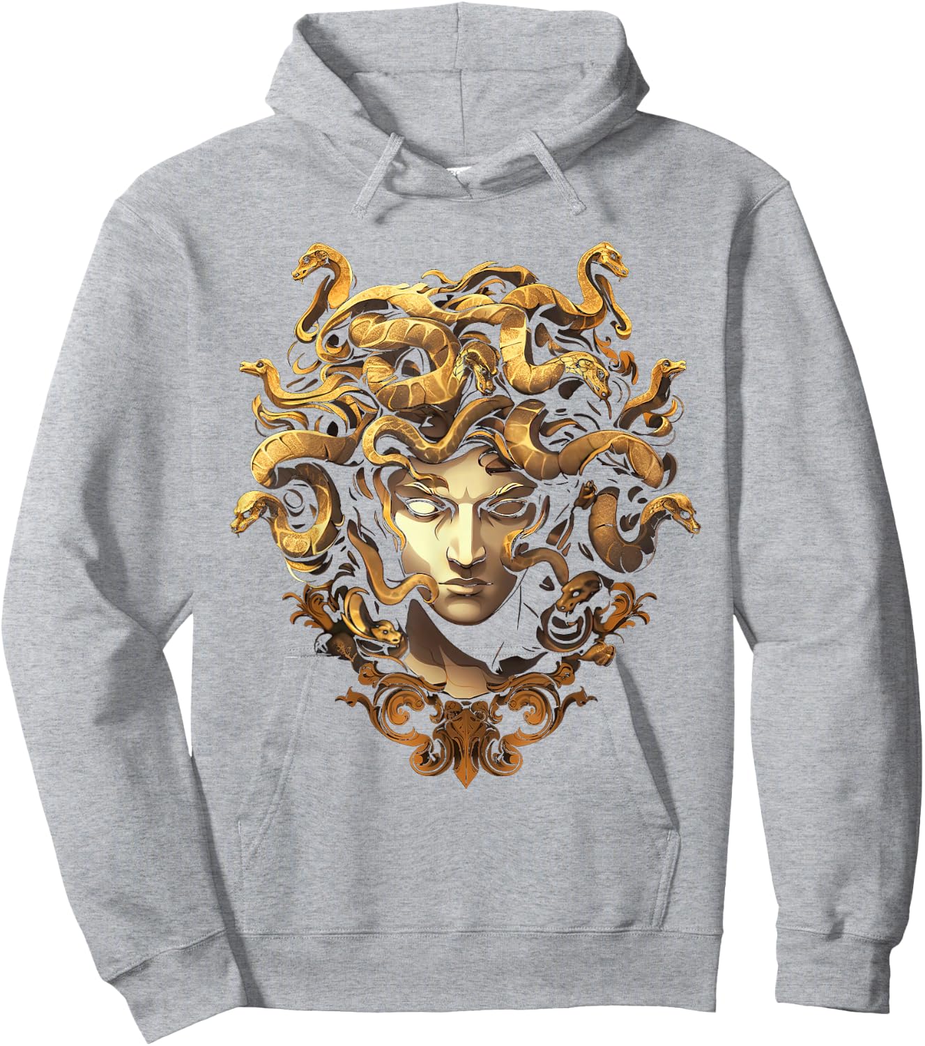 Medusahead Greek Mythology Ancient Snake Hair Hoodie - Hoodie | Ash