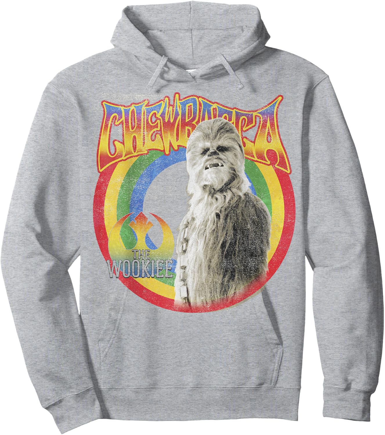 Star Wars Retro Rainbow Chewbacca The Wookiee Hoodie - Hoodie | Ash