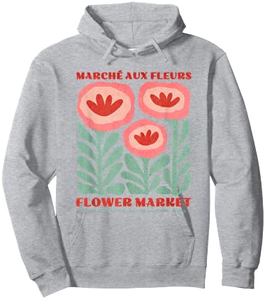 Women's Paris Botanical Market Flower Top Hoodie - Hoodie | Ash