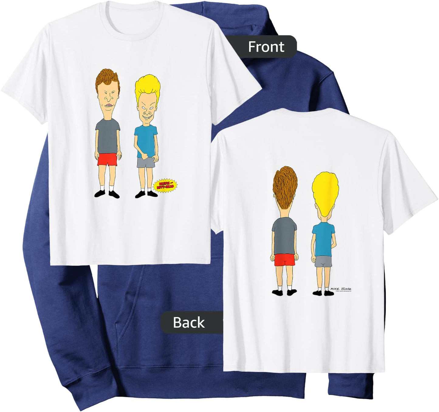 Beavis and Butt-Head Front and Back Hoodie - Hoodie | Navy