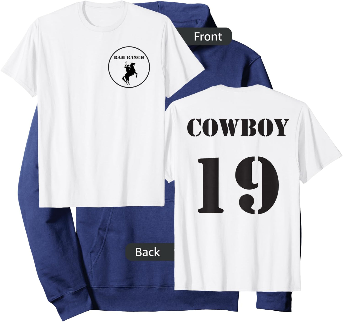 Ram Ranch Cowboy 19 meme Hoodie - Hoodie | Navy