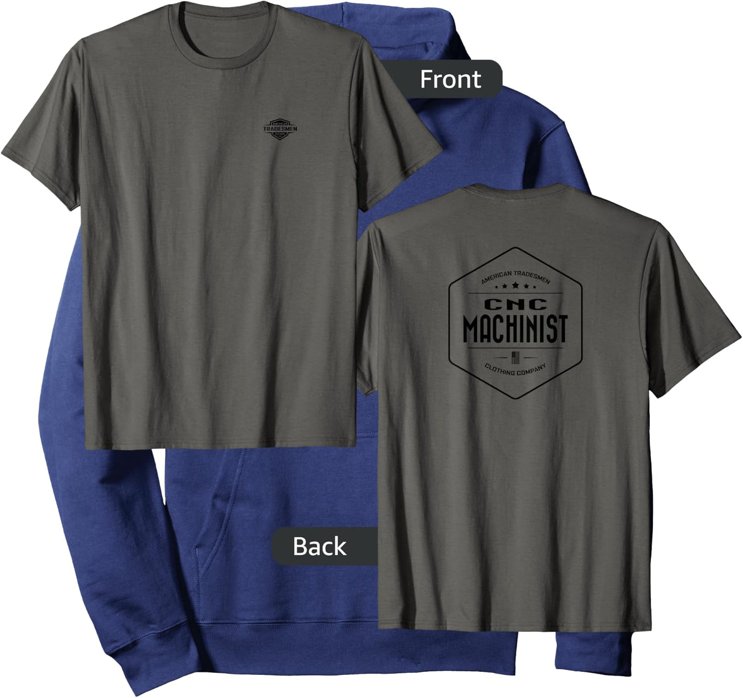 "CNC Machinist" with vintage black back design Hoodie - Hoodie | Navy