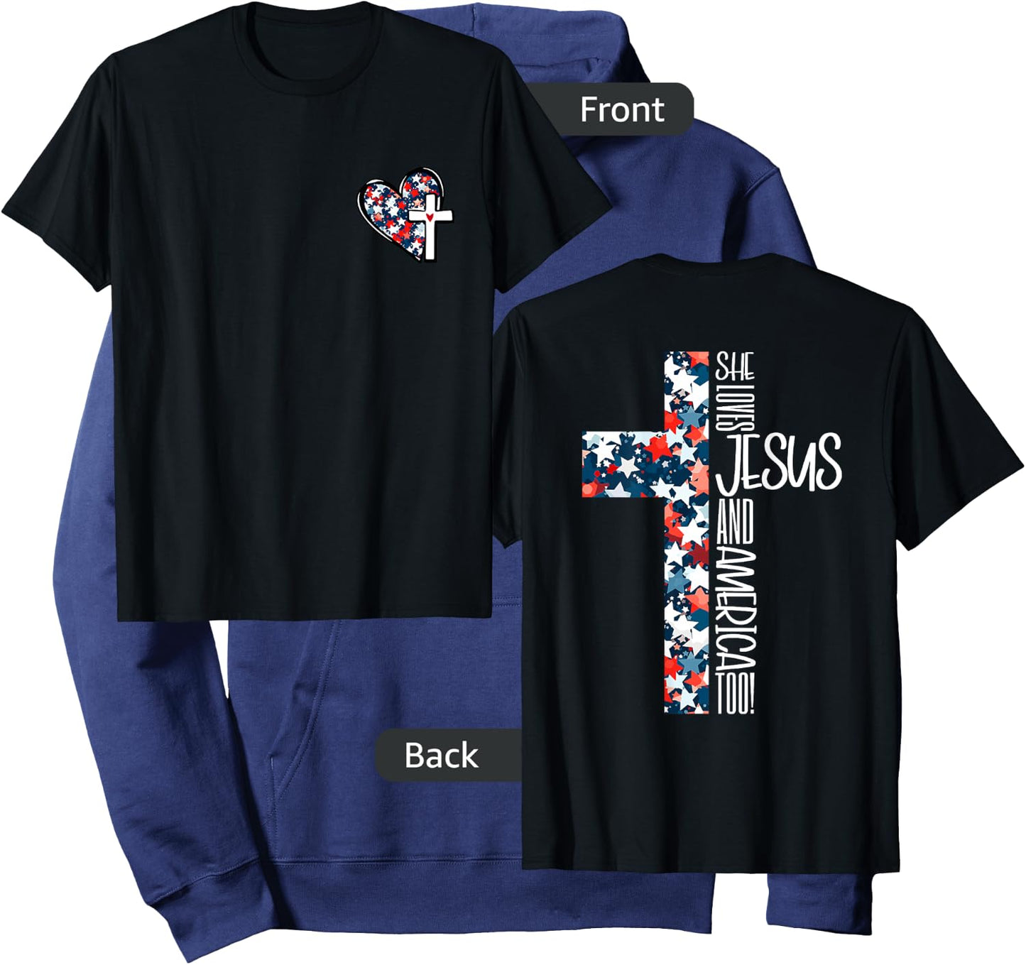 She Loves Jesus and America Too Hoodie - Hoodie | Navy