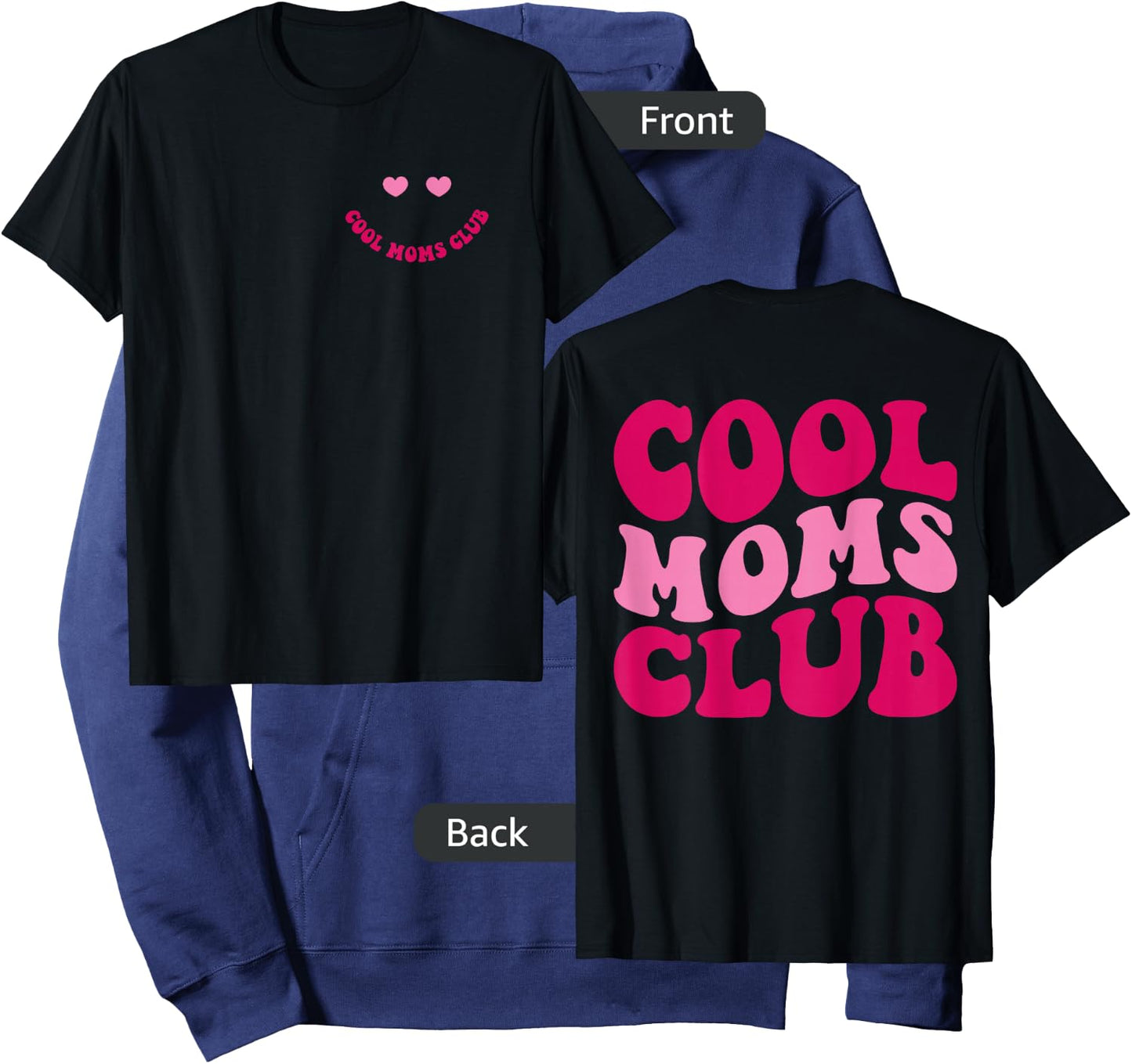 Cool Moms Club Funny Mom Saying Groovy Women Hoodie - Hoodie | Navy
