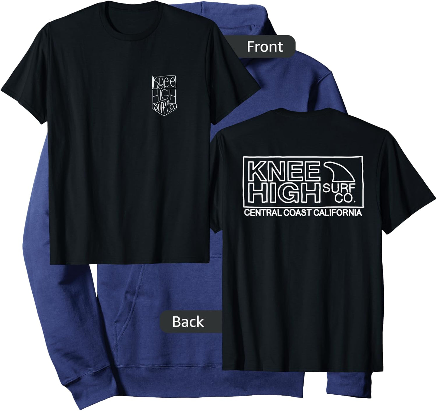 Hand Drawn Central Coast California Shirt White Hoodie - Hoodie | Navy