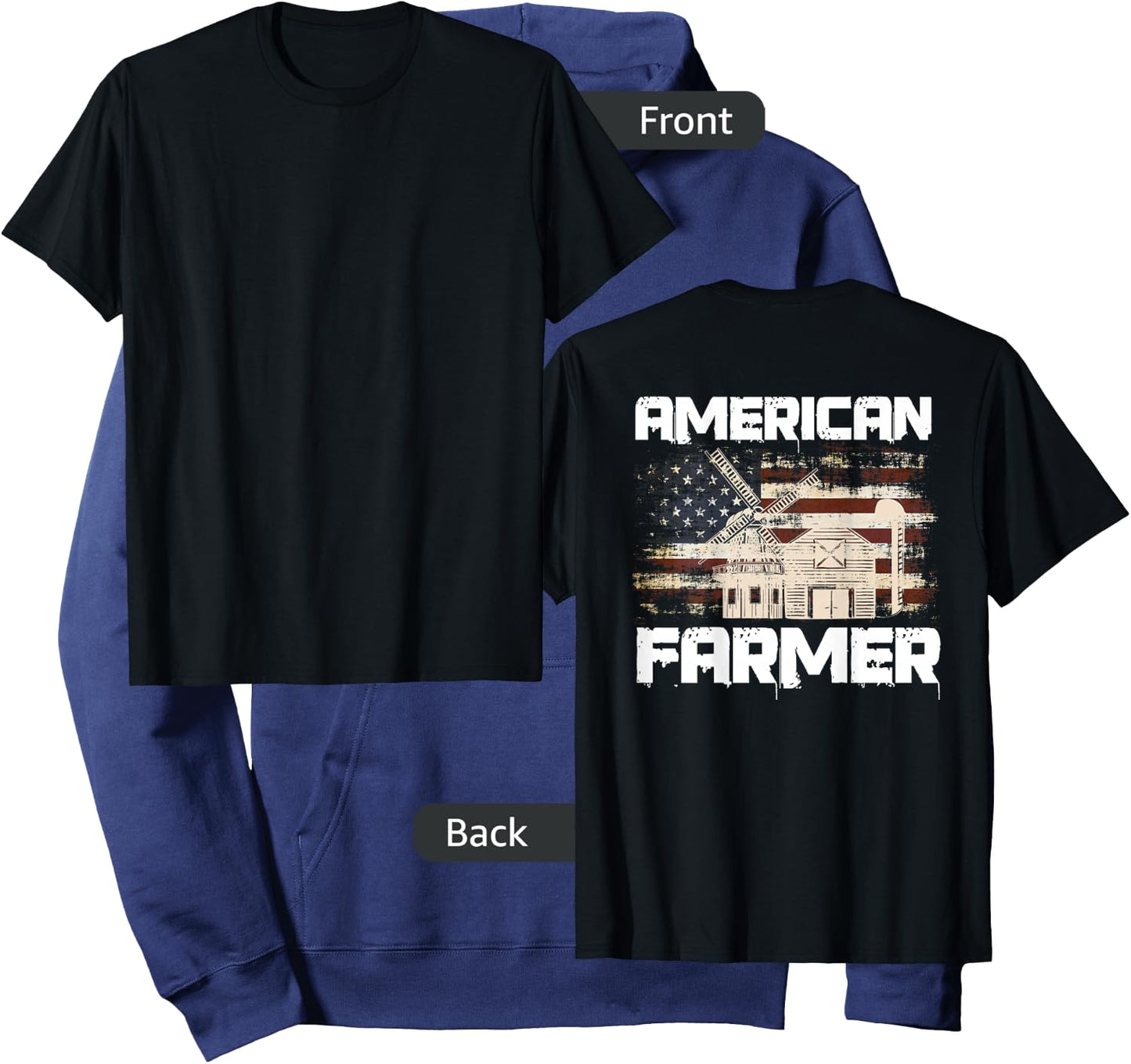 Farmer Design On Back Of Clothing Farming Hoodie - Hoodie | Navy