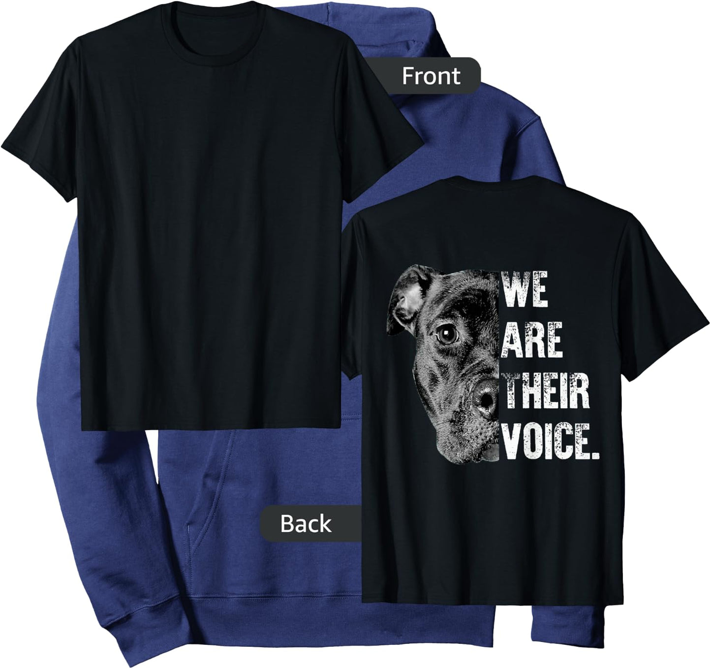 Love Pitbull / We Are Their Voice Hoodie - Hoodie | Navy