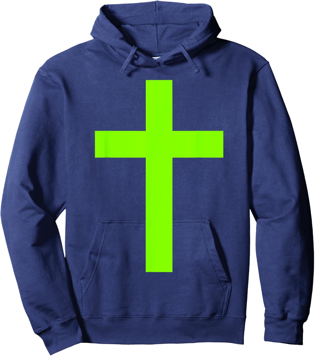 Christian God Jesus Cross Lime Green Hoodie - Hoodie | Navy