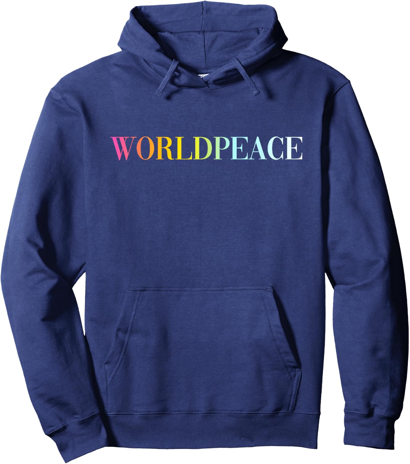World Peace (Colorful Text) Hoodie - Hoodie | Navy
