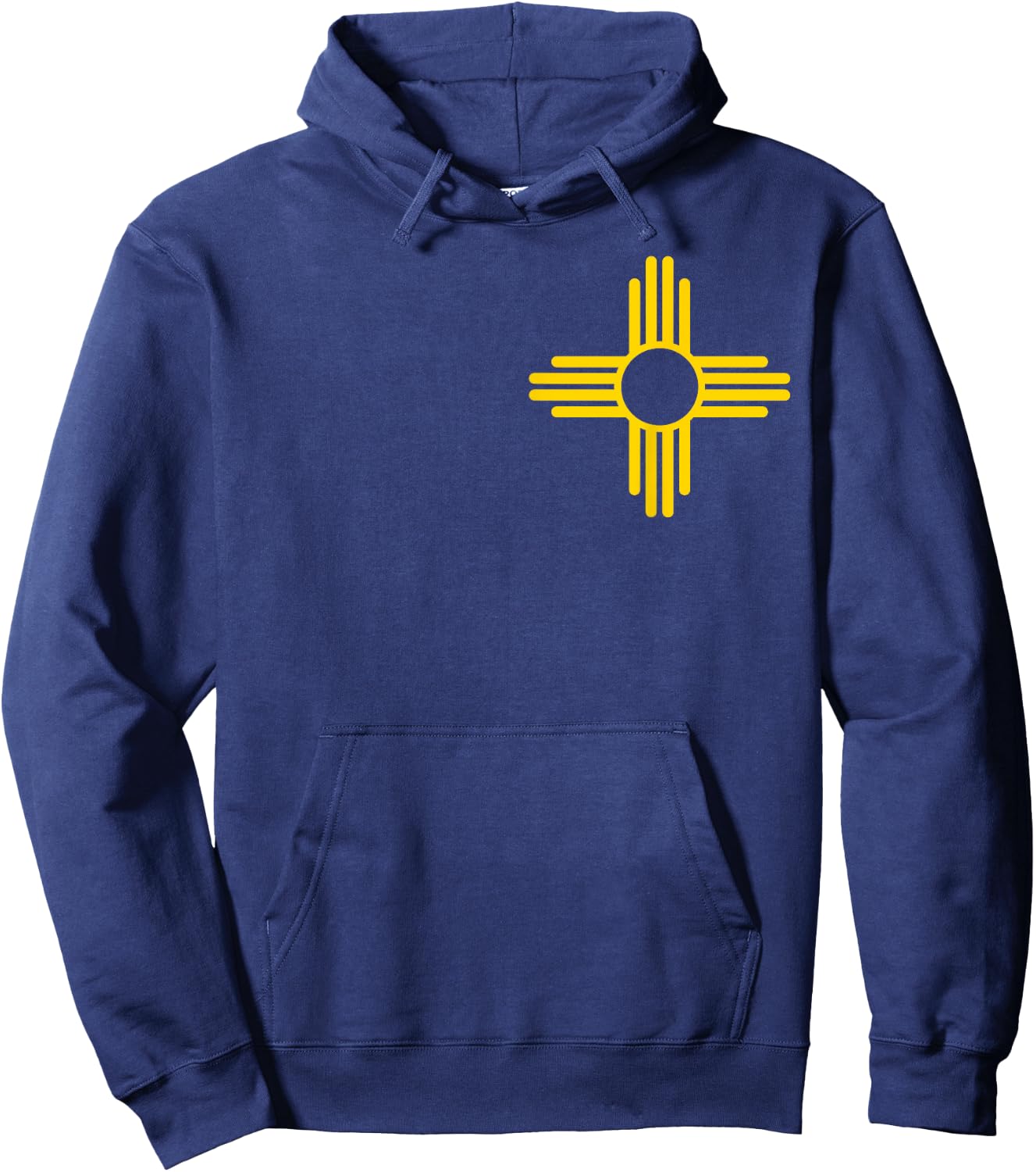 New Mexico Flag Yellow Zia Sun Symbol Hoodie - Hoodie | Navy