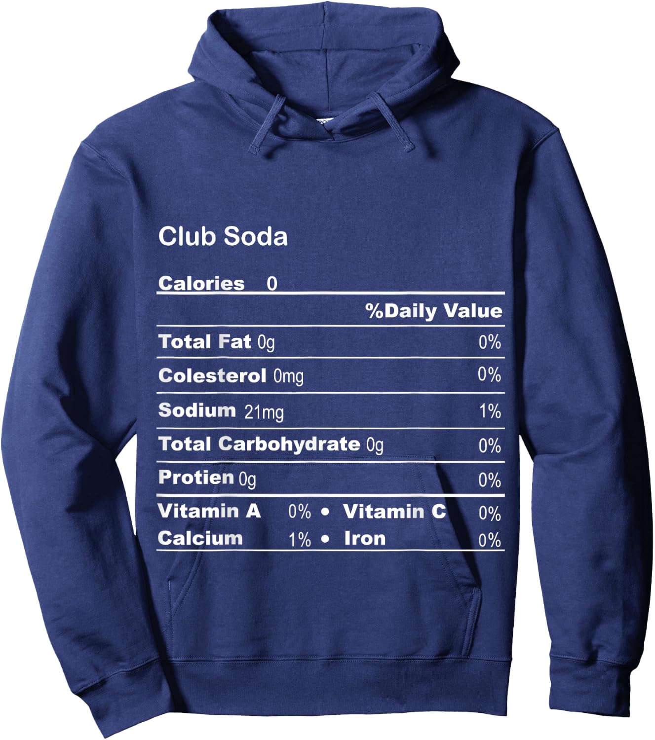 Funny Club Soda Thanksgiving Nutritional Fact Hoodie - Hoodie | Navy
