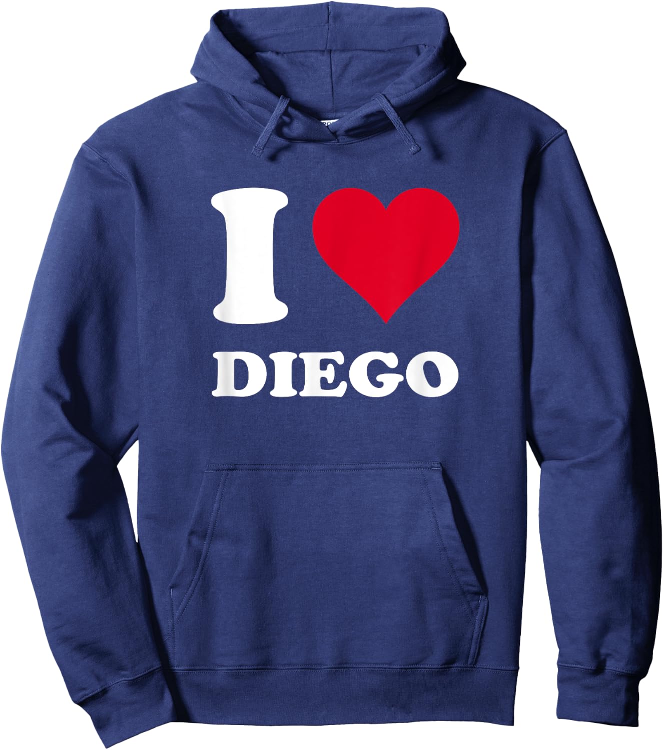 Red Heart I Love Diego , Black, S Hoodie - Hoodie | Navy