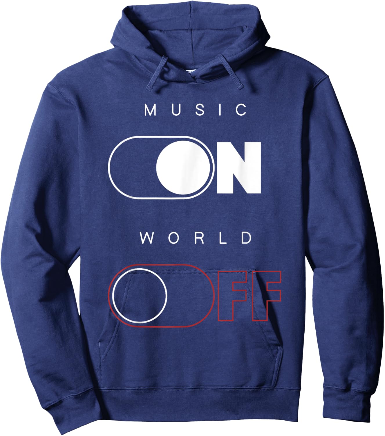 Music On World Off Hoodie - Hoodie | Navy