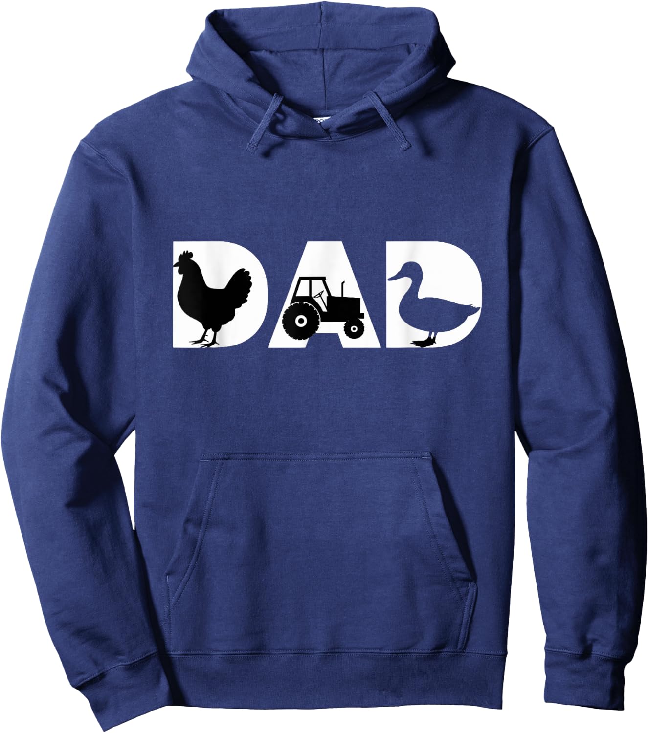 Dad With Tractor Chicken Duck Silhouette Hoodie - Hoodie | Navy