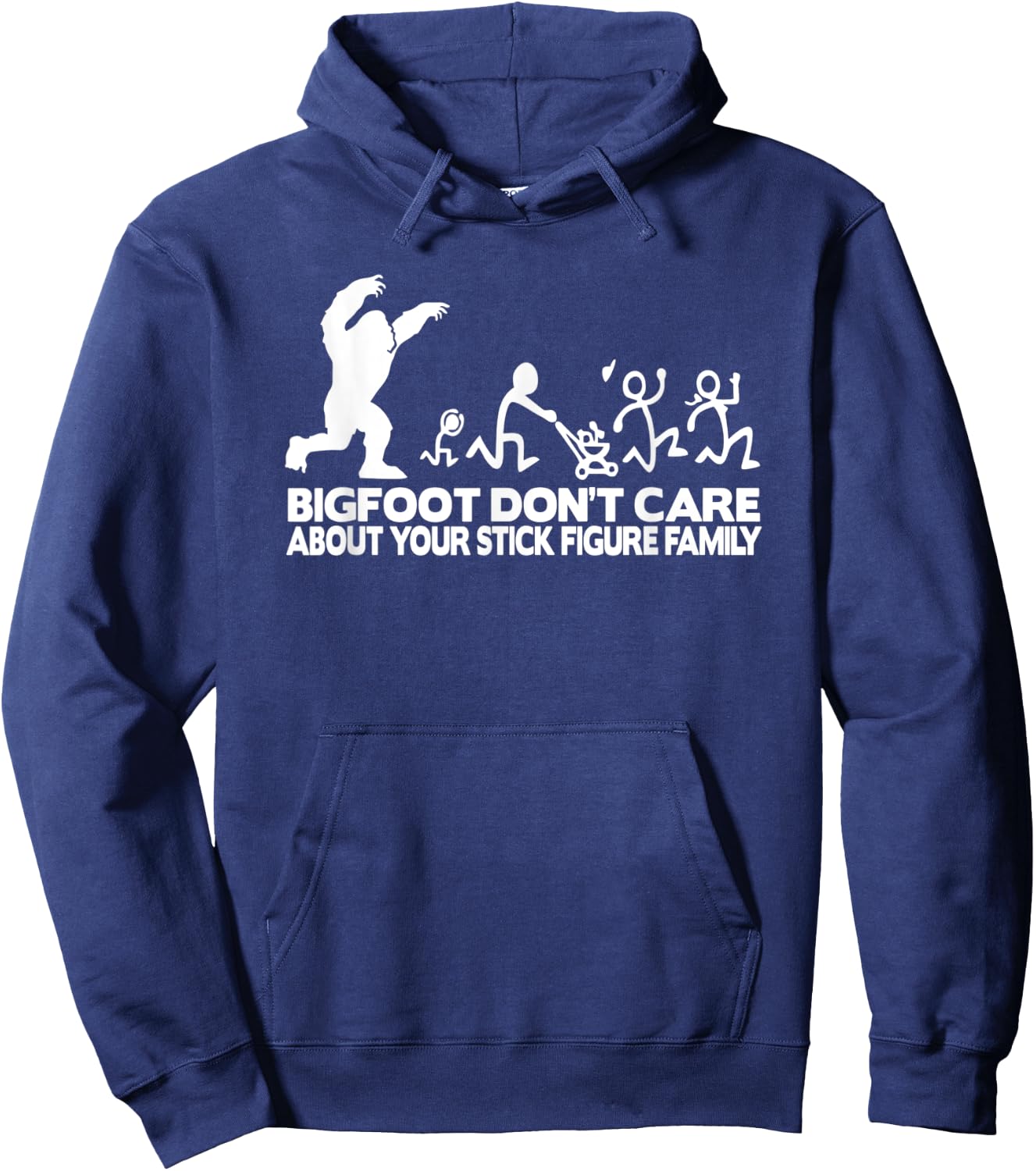 Funny Bigfoot Stick Figure Family Hoodie - Hoodie | Navy