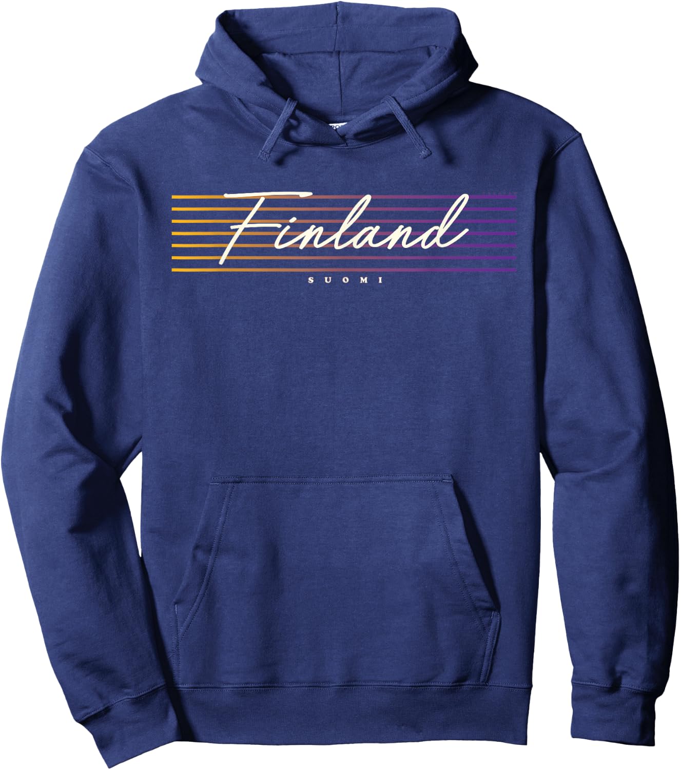 Finland in retro style , black Hoodie - Hoodie | Navy