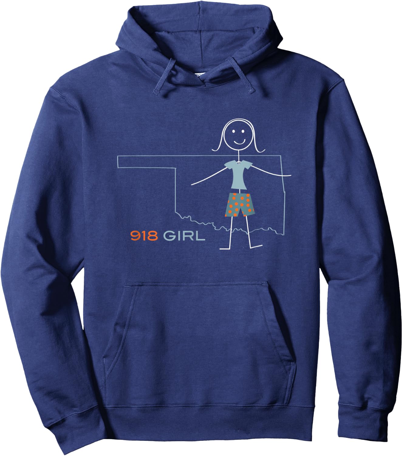 Funny 918 Area Code, OK Girls Oklahoma Souvenir Hoodie - Hoodie | Navy
